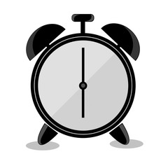 doodle Alarm Clock, Isolated on White 