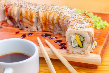 Dragon roll with eel