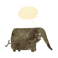 cartoon mammoth with thought bubble