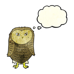 cartoon owl with thought bubble