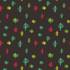  seamless pattern with Christmas trees