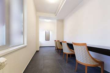 Corridor interior with chairs
