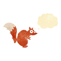 funny startled squirrel cartoon with thought bubble