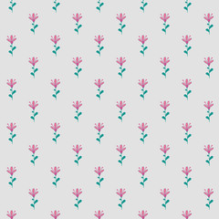 Fototapeta na wymiar Hand drawn flowers seamless pattern