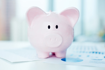 Pink piggy bank