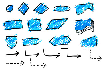 Flowchart - Black Outline, isolated on white