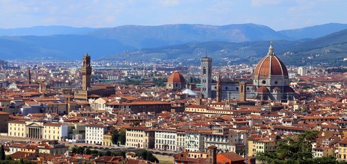 Fototapeta na wymiar Italy FLORENCE panoramic view with dome bell tower