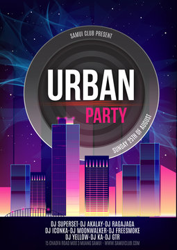 Urban Dance Party Poster Background Template - Vector Illustration