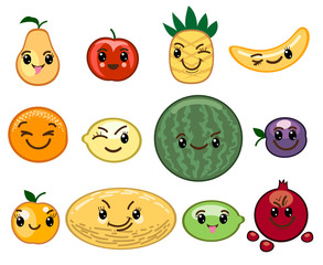 Fruit kawaii characters