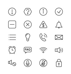 Notification and information linear icons set
