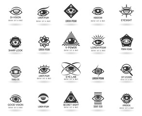Eye logos vector set