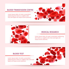 Blood cells. Medical banners vector set