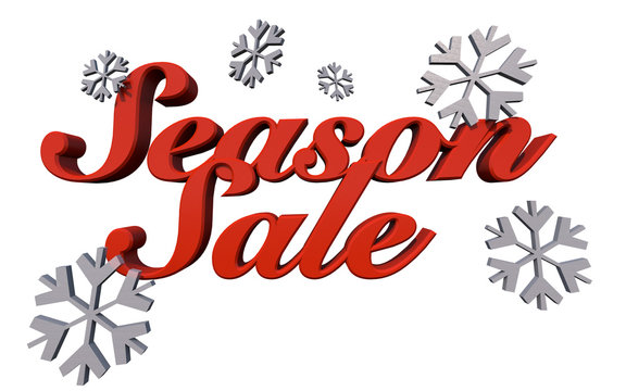 illustration of the words "Season Sale" on white background