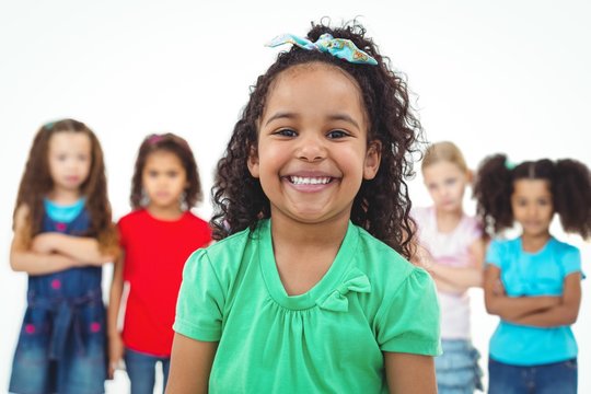 Kids Standing Together With Girl In Front