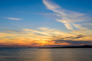 Beautiful sunset, Paros island, Cyclades, Greece.