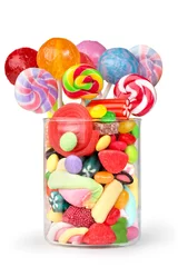 Foto auf Acrylglas Glas voller Süßigkeiten und Lutscher © Paulista