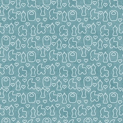 Green and White Baby Tile Pattern Repeat Background
