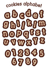 cookies alphabet - white cream on the chocolate cookies