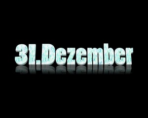 31. Dezember 3d text 
