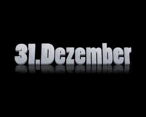 31. Dezember 3d text 