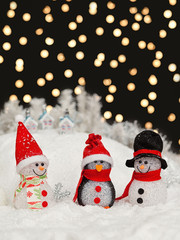 Snowmen in the Christmas night