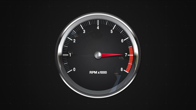 Indicated six point of RPM gauge. animation.(included alpha)