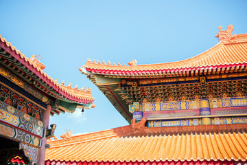 Chinese temple roof tracery.
