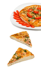 Isolated image of tasty pizza close-up