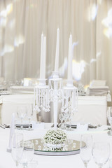 Wedding candlestick with flower decoration