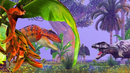 Tropical dinosaur park