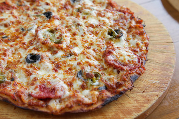 Thin Crust Pepperoni flat bread pizza