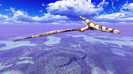 Huge pterodactyl over land © satori