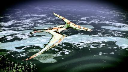 Huge pterodactyl over land © satori