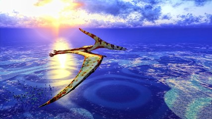 Huge pterodactyl over land © satori