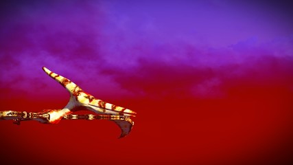 Huge pterodactyl over land © satori