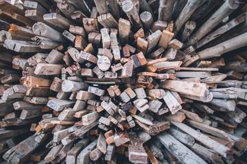 Stack of wooden bars