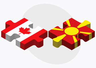 Canada and Macedonia Flags