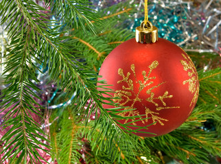 Obraz na płótnie Canvas Image of Christmas decoration closeup