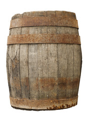 Fototapeta premium render of a wine barrel from top , isolated on white