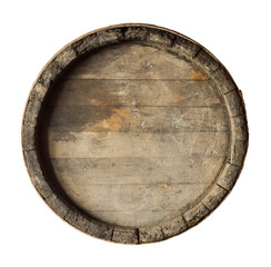 Obraz na płótnie Canvas render of a wine barrel from top , isolated on white