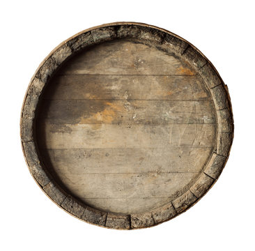render of a wine barrel from top , isolated on white