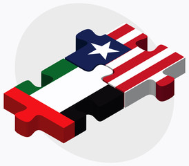 United Arab Emirates and Liberia Flags