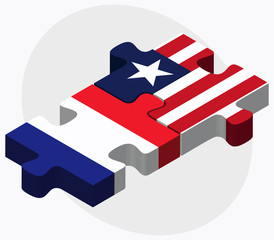 France and Liberia Flags