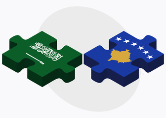 Saudi Arabia and Kosovo Flags