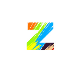 abstract brush letter logo z