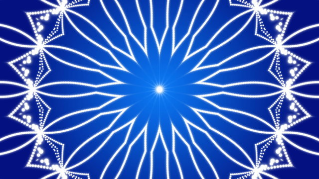 blue abstract background, kaleidoscope, loop