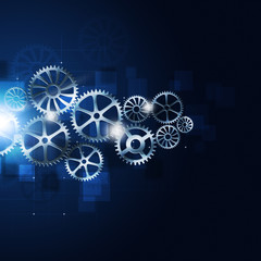 Motion Gears Abstract Blue Background