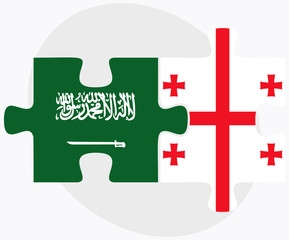 Saudi Arabia and Georgia Flags