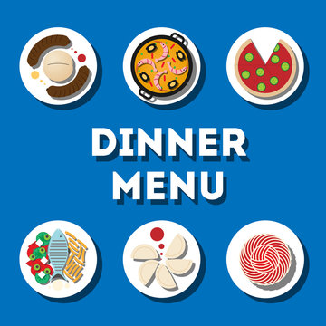 Dinner menu, modern flat icon