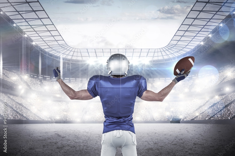 Canvas Prints Rear view of american football player cheering